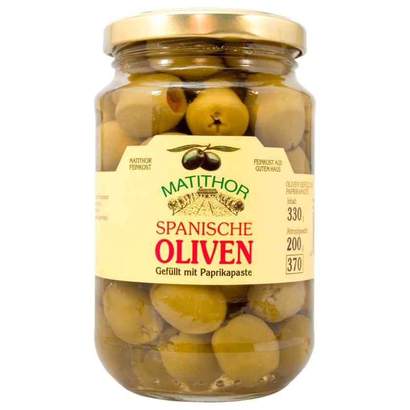 Matithor Spanische Oliven mit Paprikapaste 200g